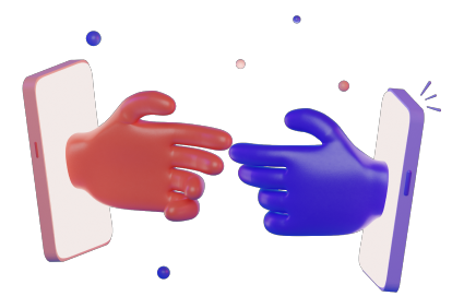 Imagem de duas mãos se tocando